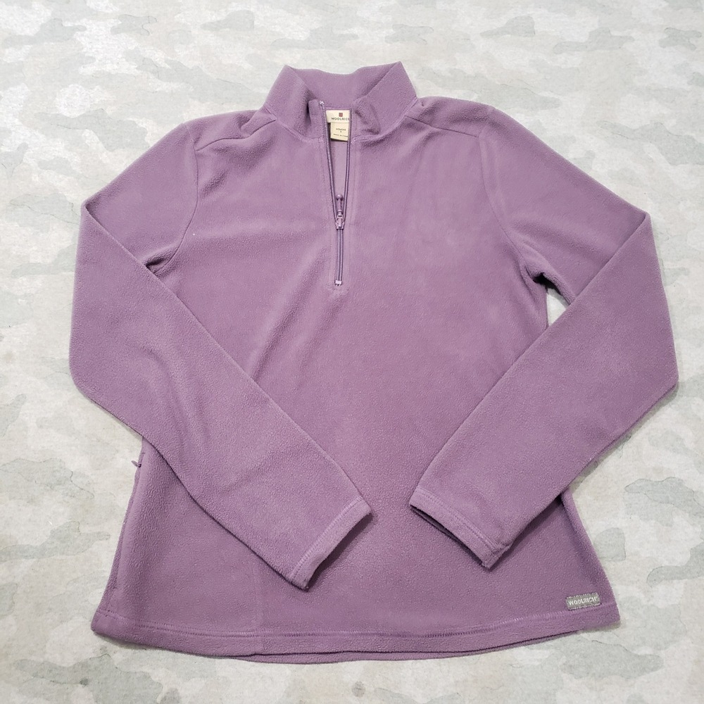 Woolrich Sweater Womens Small Purple 1/4 Zip Fleece Pullover Outdoors Travel